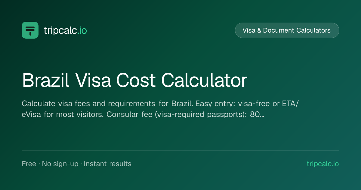 Brazil Visa Cost Calculator | TripCalc